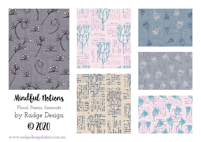 mindful notions fabric collection by radge design fabric
