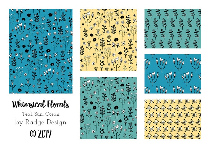 whimsical florals fabric design