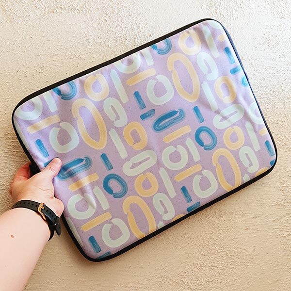 Abstract Lilac Laptop Sleeve | Radge Design Fabric & Pattern